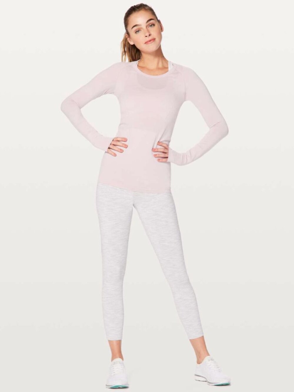 ⬇️ Lululemon Swiftly Tech Long Sleeve Porcelain Pink Size 8 - Picture 9 of 10